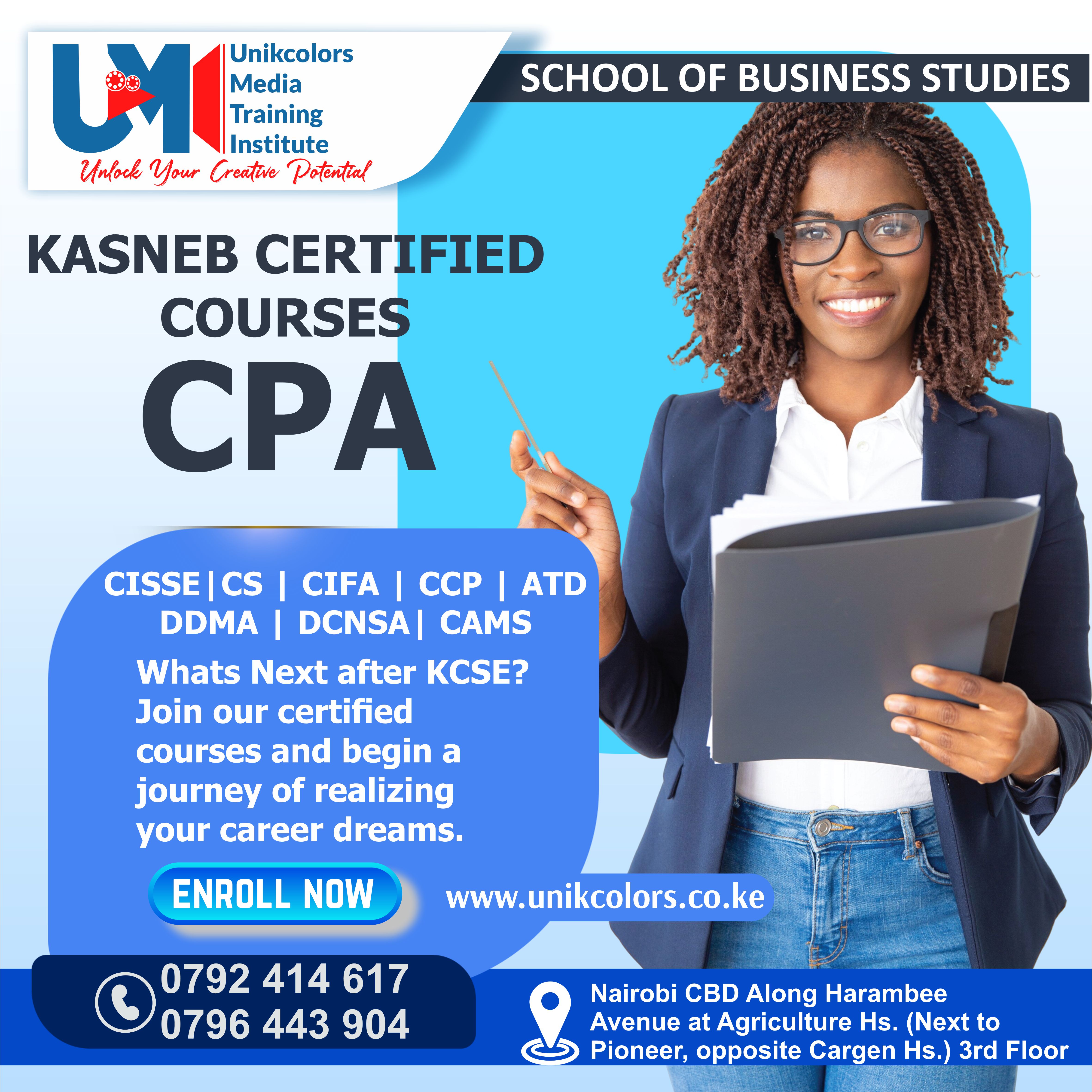 KASNEB CERTIFIED COURSES - CPA | CISSE | CS | CIFA | CCP | DDMA | DCNSA | CAMS